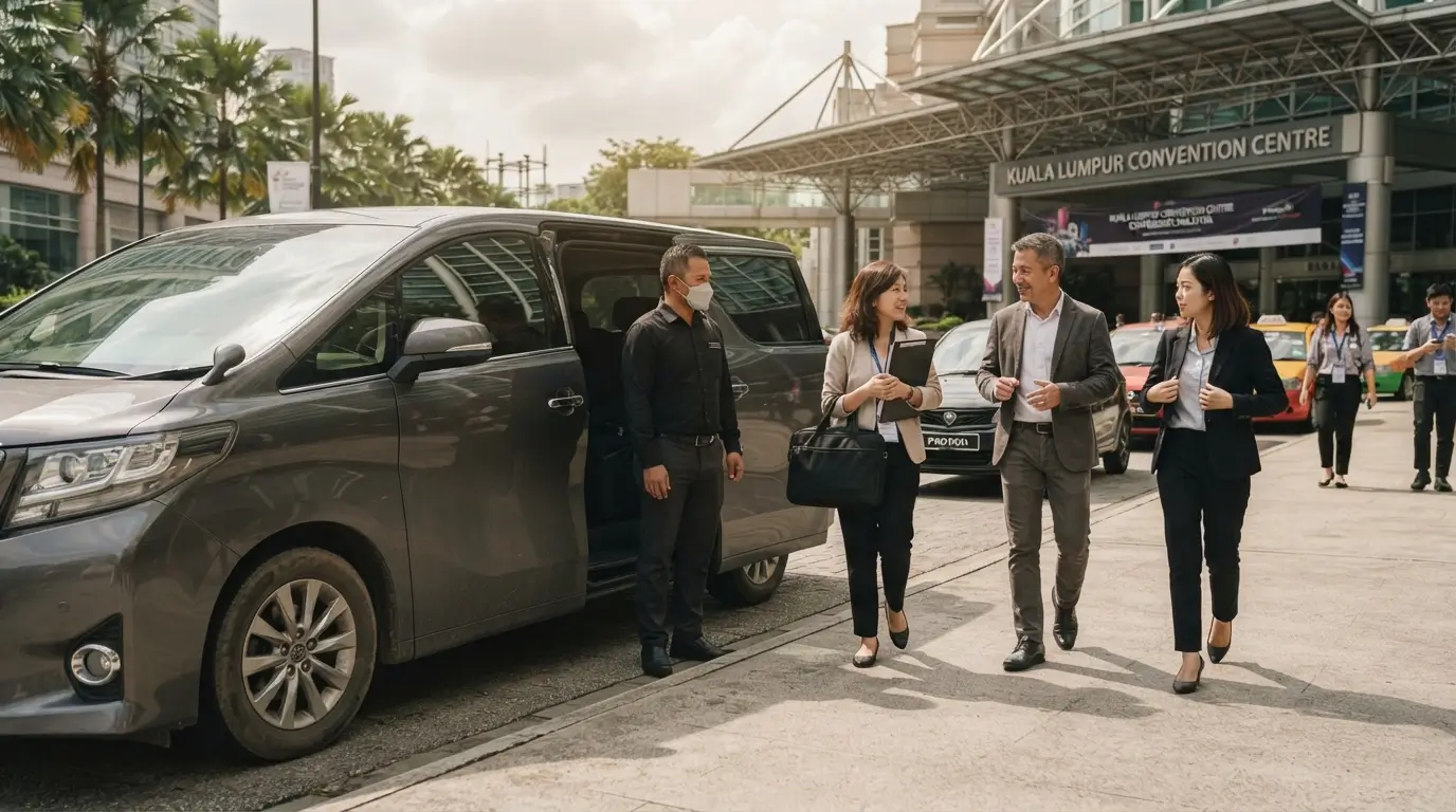 Corporate guests arriving at an event in Kuala Lumpur