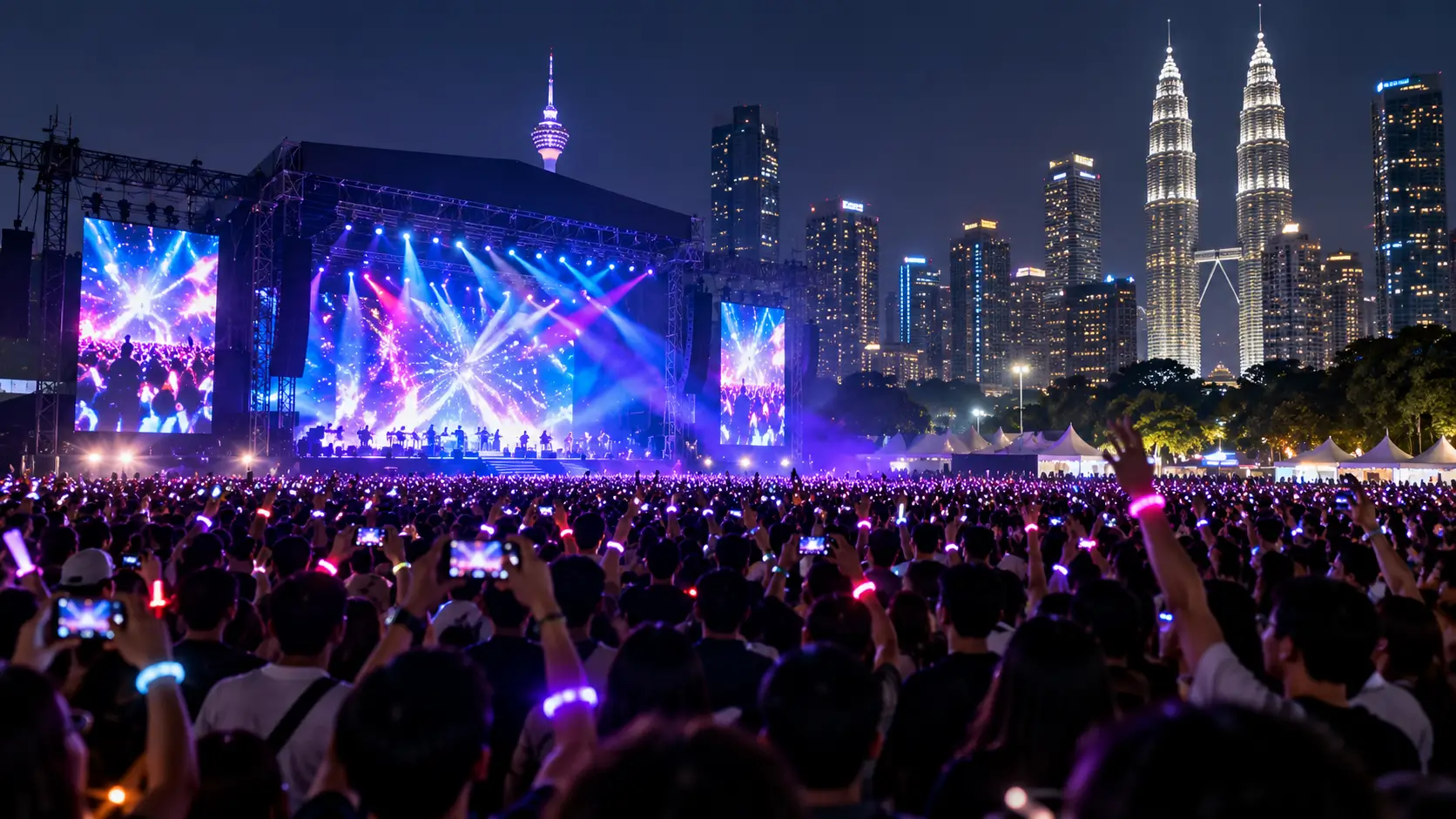 Large concert crowd creating high transport demand