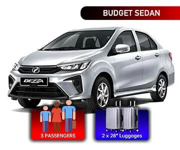 KLIA KLIA2 (KUL) Airport Transfers: Budget Sedan Taxi To/From Kuala Lumpur/Genting Highlands/Penang/Melaka