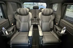 Luxury Toyota Alphard interior with leather seats for private transfer KLIA to Genting Highlands