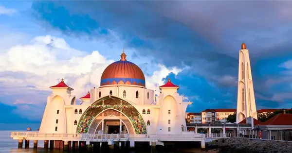 Melaka Straits Mosque Sunset