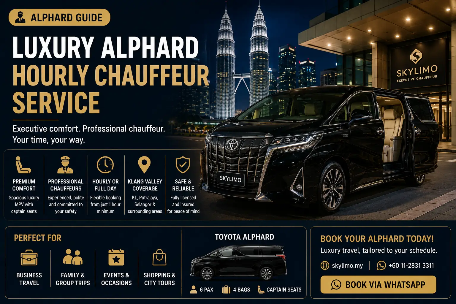 Luxury Alphard hourly chauffeur service