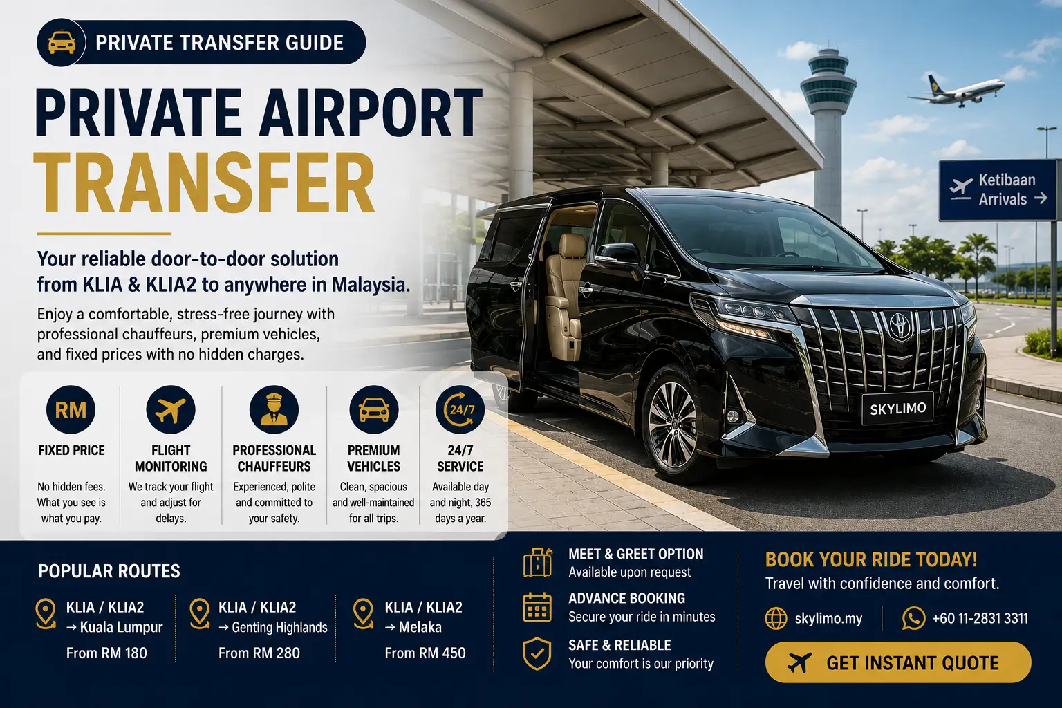 Private airport transfer from KLIA